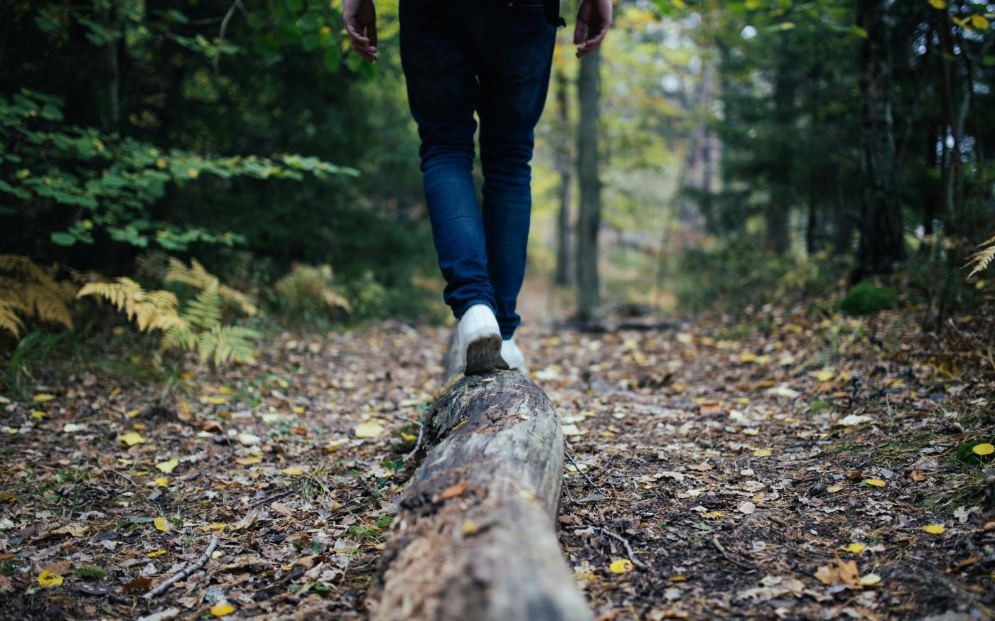 man walking on forest by Jon Flobrant courtesy of Unsplash.